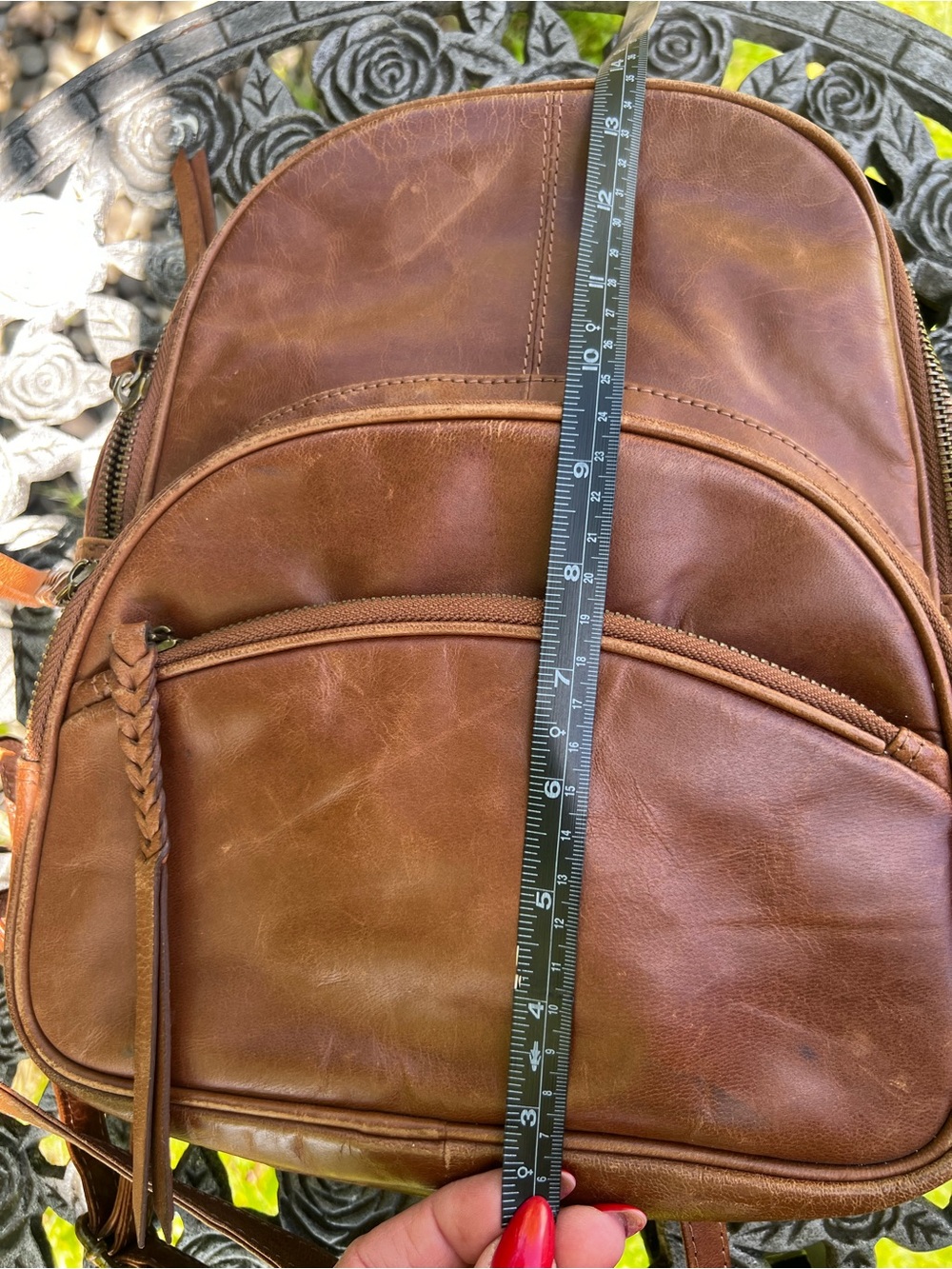 Tommy Bahama Brown Leather Backpack - Picture 15 of 16